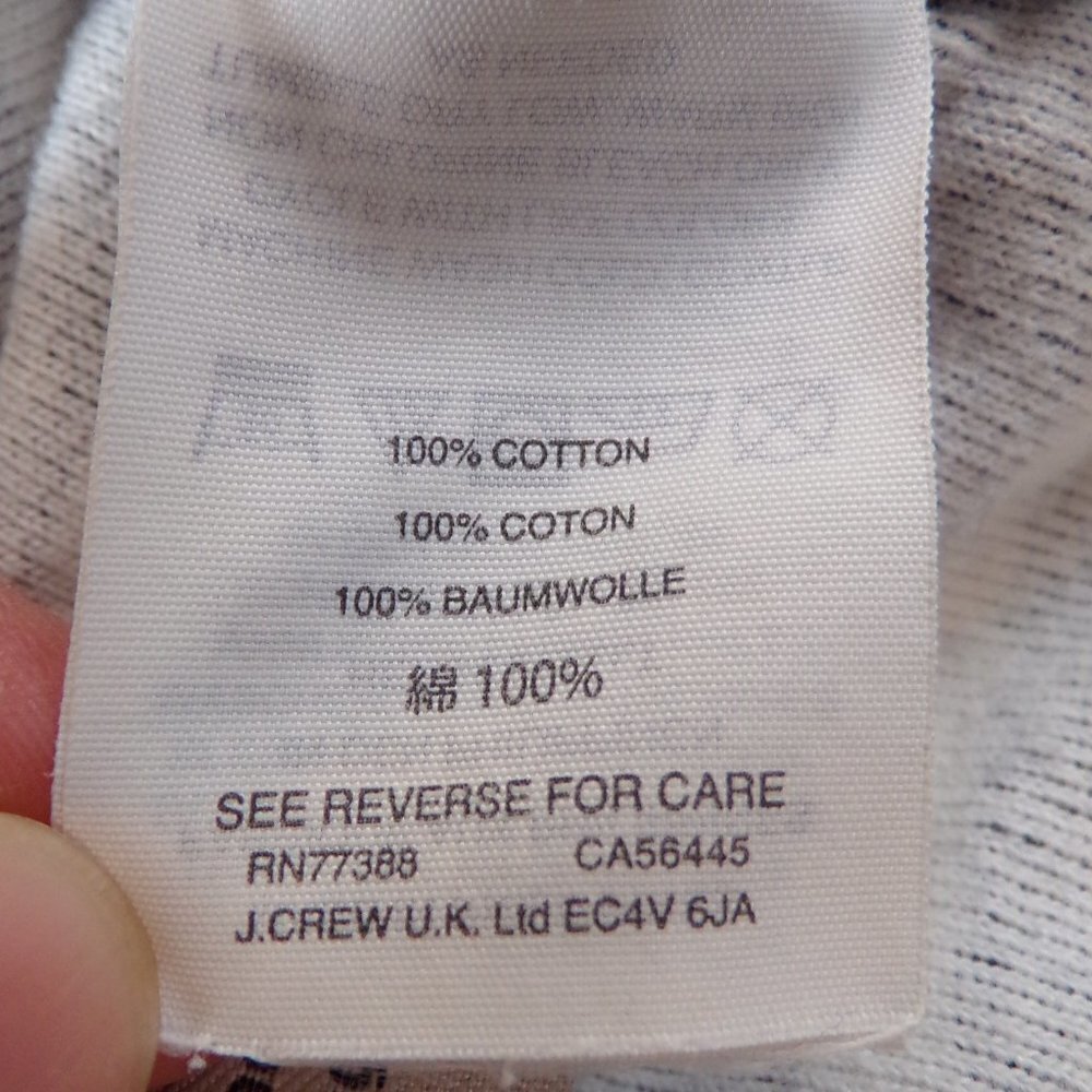 J. Crew Vintage Fleece Women's L Pullover Hoodie Blue White Stripe Cozy Cotton - Picture 7 of 9